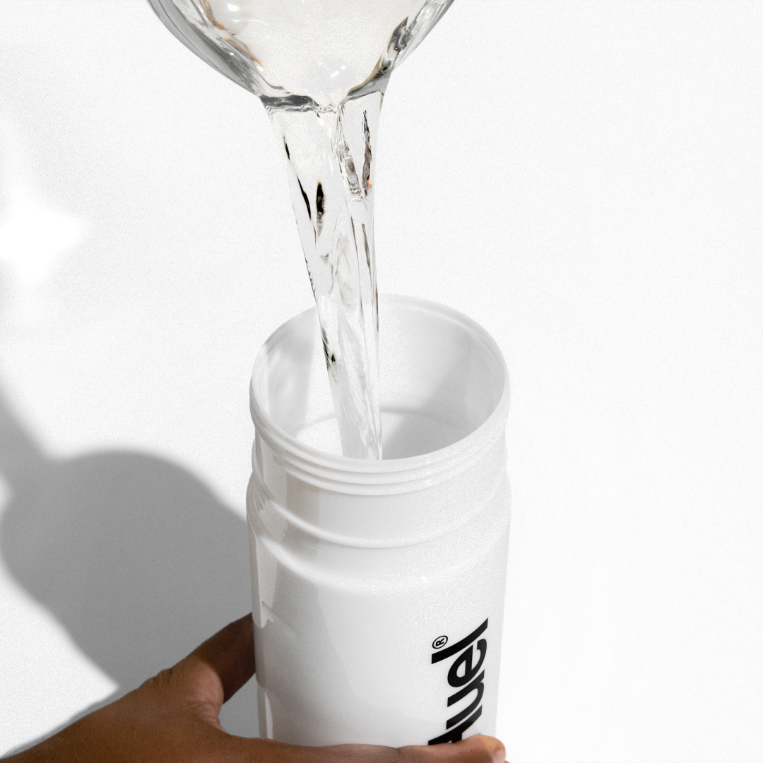 Adding water to Shaker