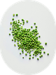 Pea protein as shot from above