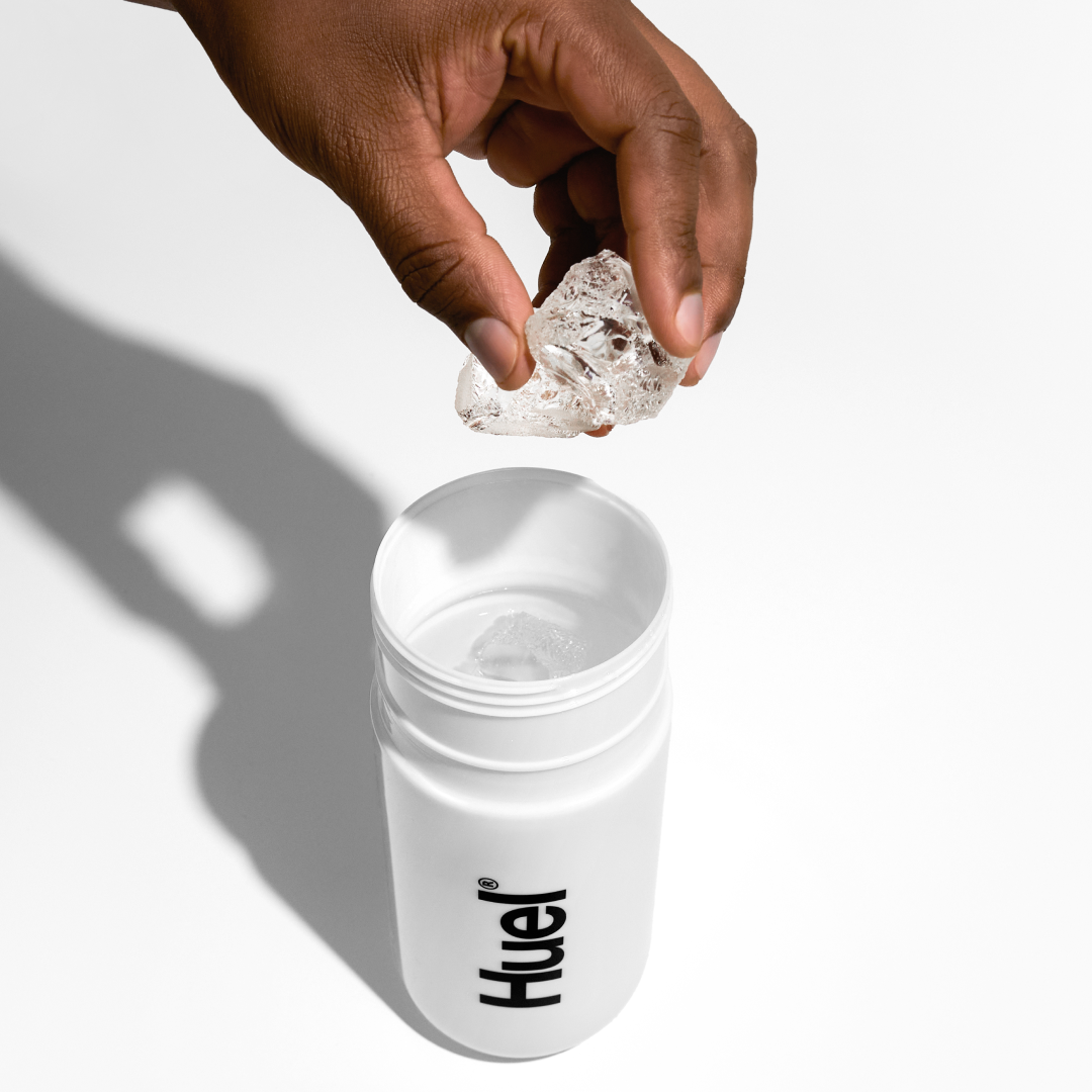 Adding ice to a Huel Shaker