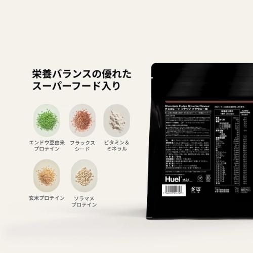 the back of a Huel complete protein powder bag containing nutritional information