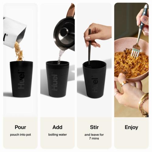 A step-by-step guide for making Huel Hot & Savoury 