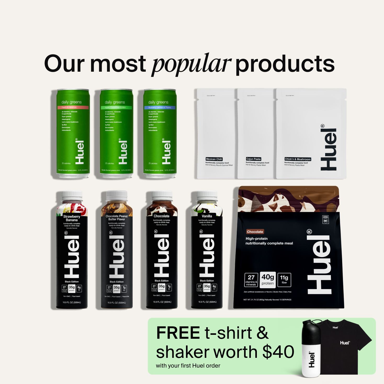 Huel products in the Bestseller Bundle