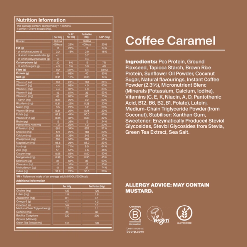 Black Edition Powder back-of-pack with ingredients - Coffee Caramel
