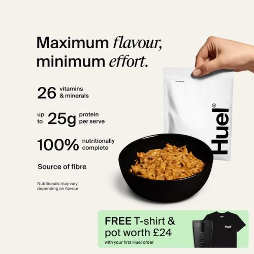 Bowl of Hot & Savoury with Complete Nutrition callouts
