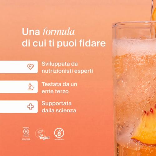 Una formula di cui ti puoi fidare. Sviluppata da nutrizionisti esperti, rigorosamente testata e supportata dalla scienza. Con i loghi di Certified B Corps, KLBD e Vegan Society
