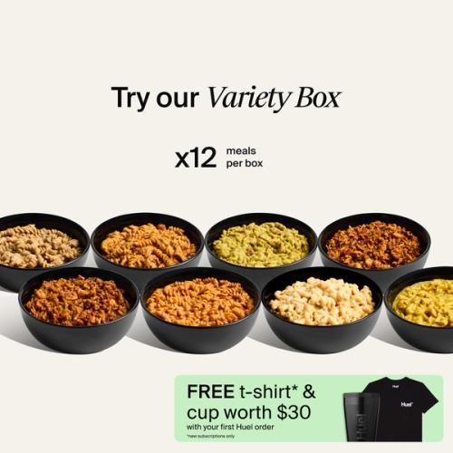 Box of Hot & Savoury with Complete Nutrition callouts