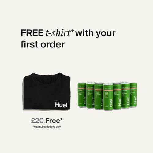 T-shirt and daily greens cans stating the free t-shirt availability