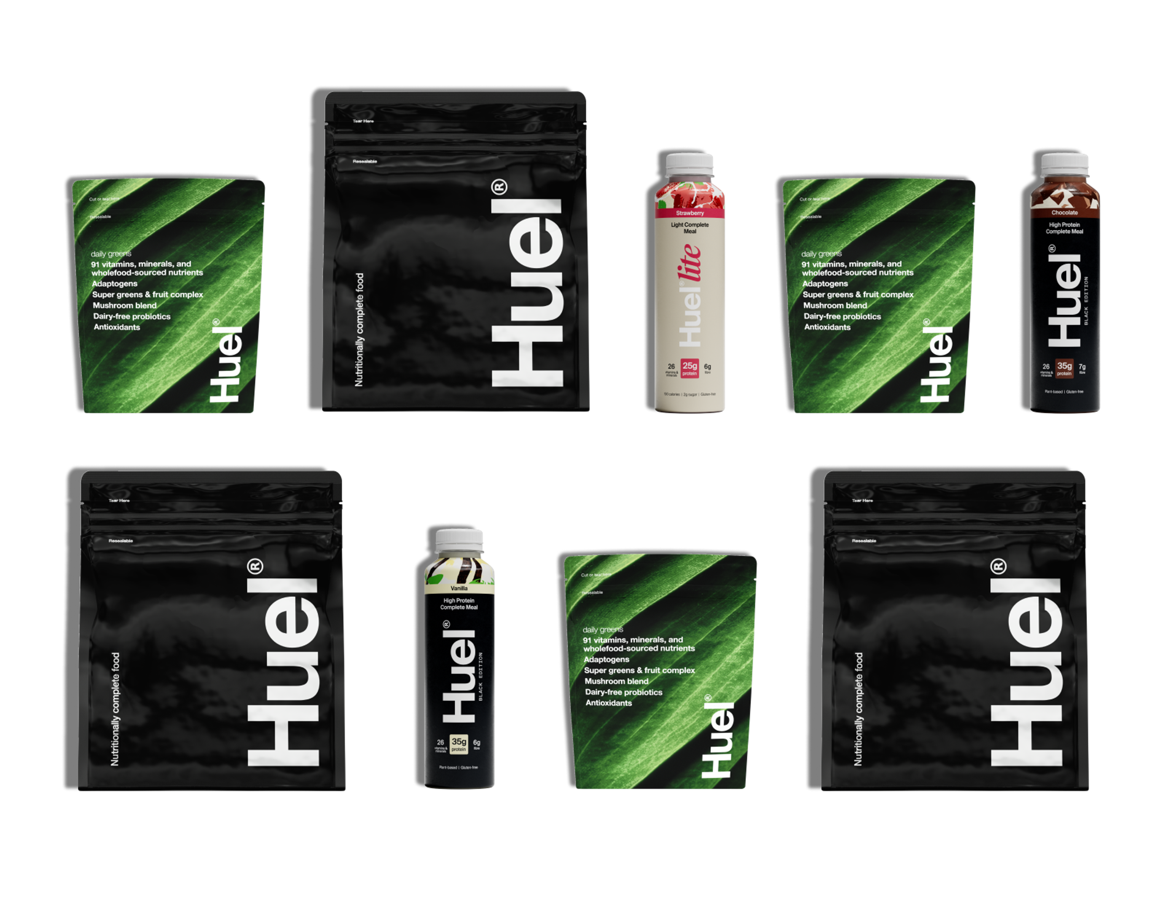 Huel Products in a grid