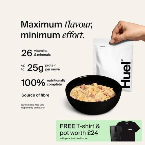 Bowl of Hot & Savoury with Complete Nutrition callouts