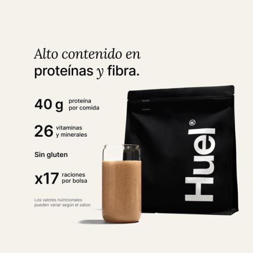 Una bolsa de harina en polvo Huel Black Edition 