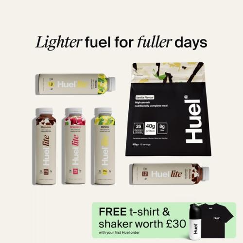 Huel Light & Lean bundle including Black Edition powder bag and Lite Ready-to-drink bottles