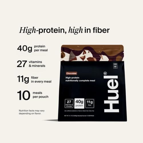 A bag of Huel Black Edition meal powder 