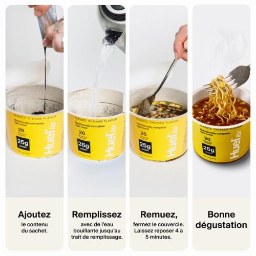 Un guide étape par étape pour préparer des ramen Huel Lite