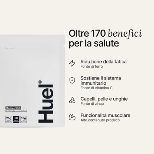 A sachet of Huel Hot & Savoury on a neutral colour background
