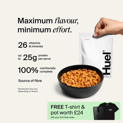 Bowl of Hot & Savoury with Complete Nutrition callouts
