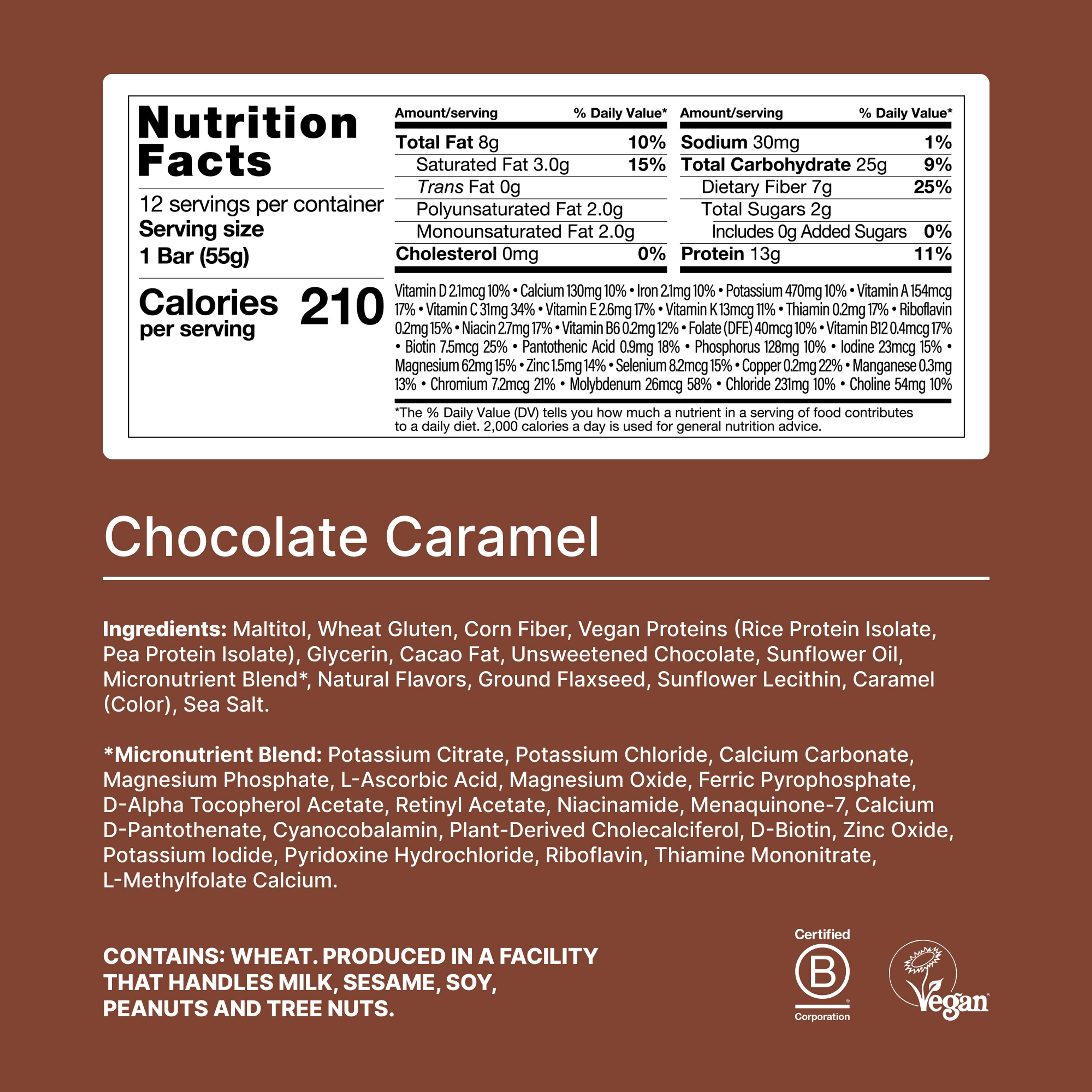 The back-of-pack label of a Huel Complete Nutrition Bar accompanied by images of ingredients