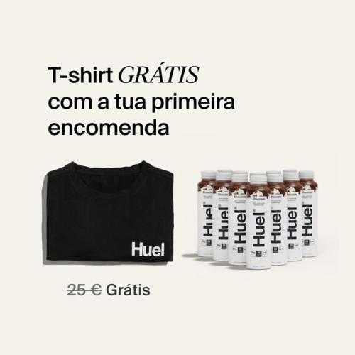 An image of the contents of the Huel Ready-to-drink Welcome Pack including a black Huel t-shirt