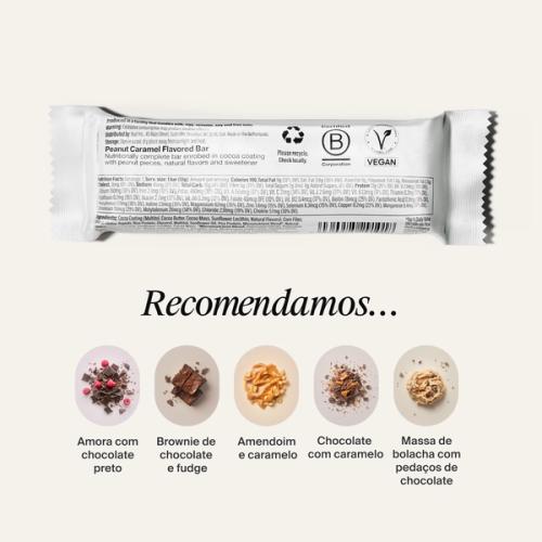 The back-of-pack label of a Huel Complete Nutrition Bar accompanied by images of ingredients
