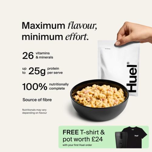 Bowl of Hot & Savoury with Complete Nutrition callouts