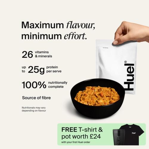 Bowl of Hot & Savoury with Complete Nutrition callouts