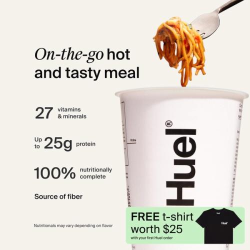 white Hot & Savoury Pot with spicy noodles on a fork, set against a neutral colour background