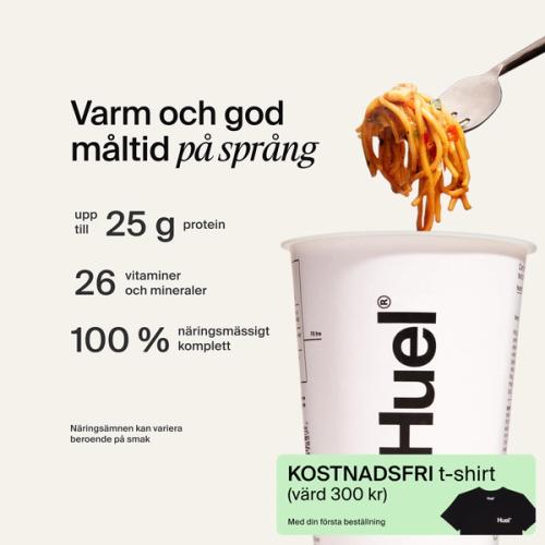 En Hot & Savoury Pot med bildtext angående näringsmässigt kompletta fördelar