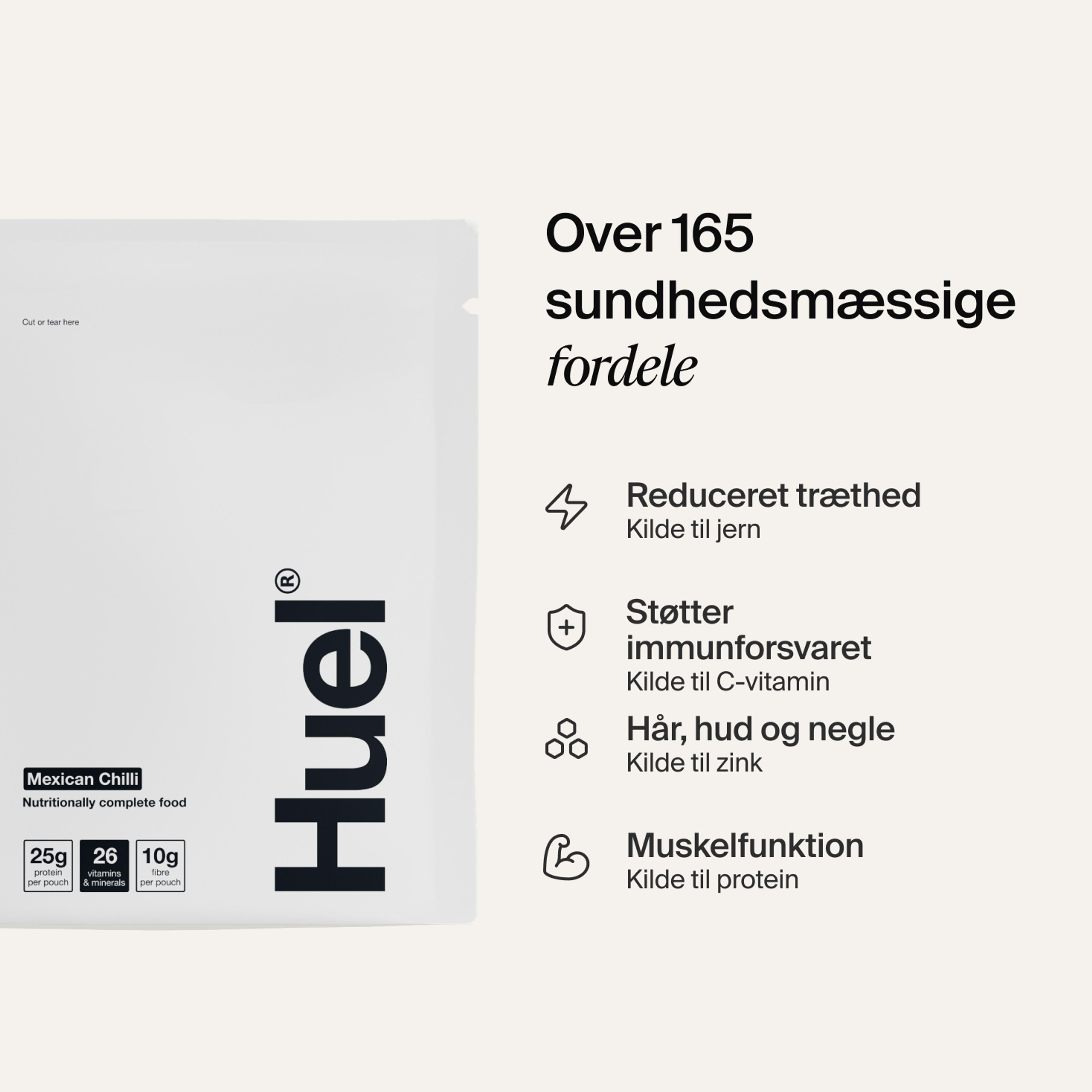 A sachet of Huel Hot & Savoury on a neutral colour background