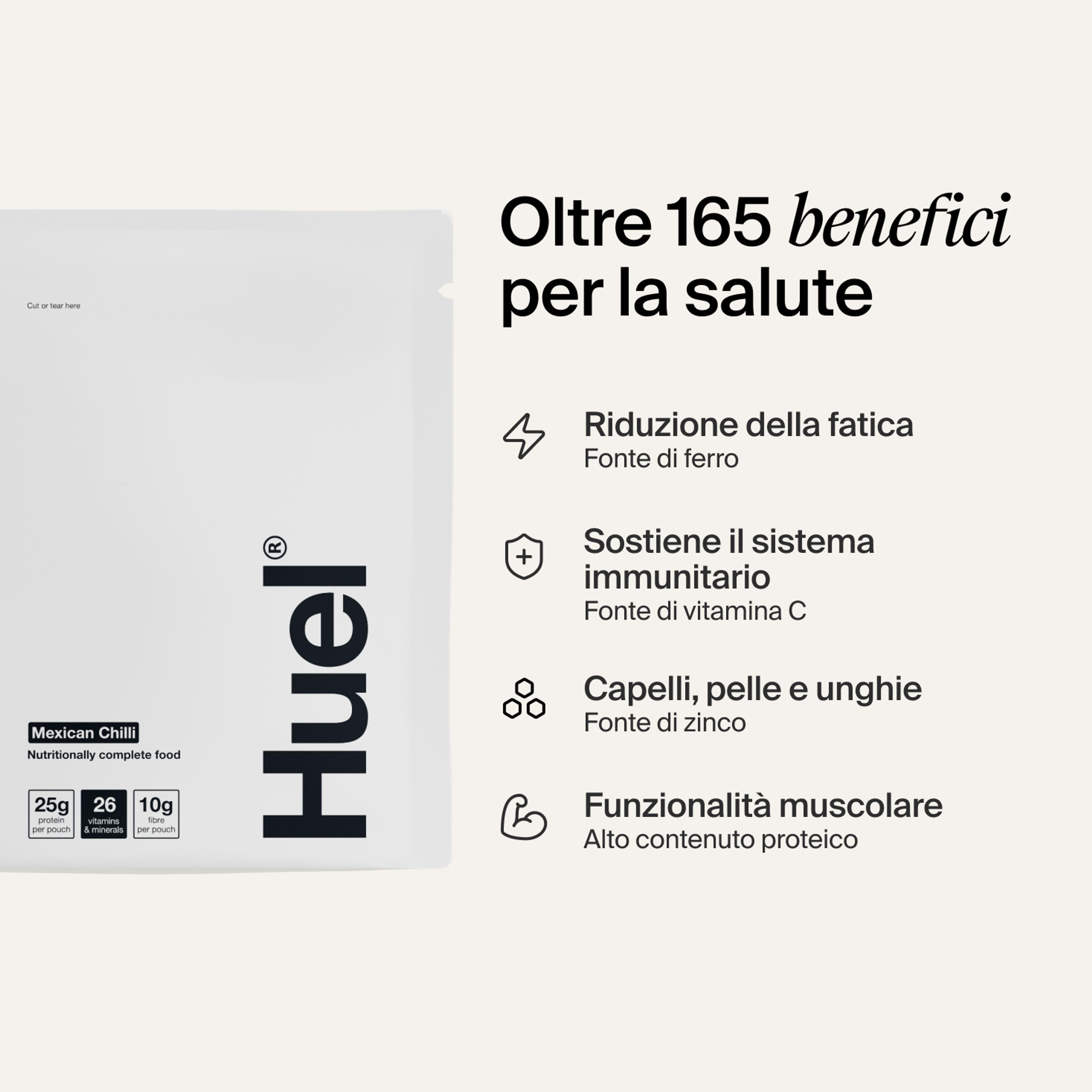 A sachet of Huel Hot & Savoury on a neutral colour background