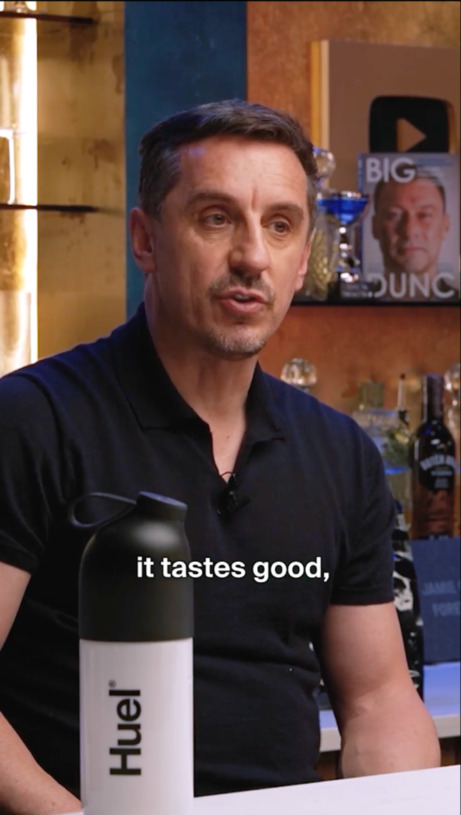 Gary Neville with a Huel Shaker