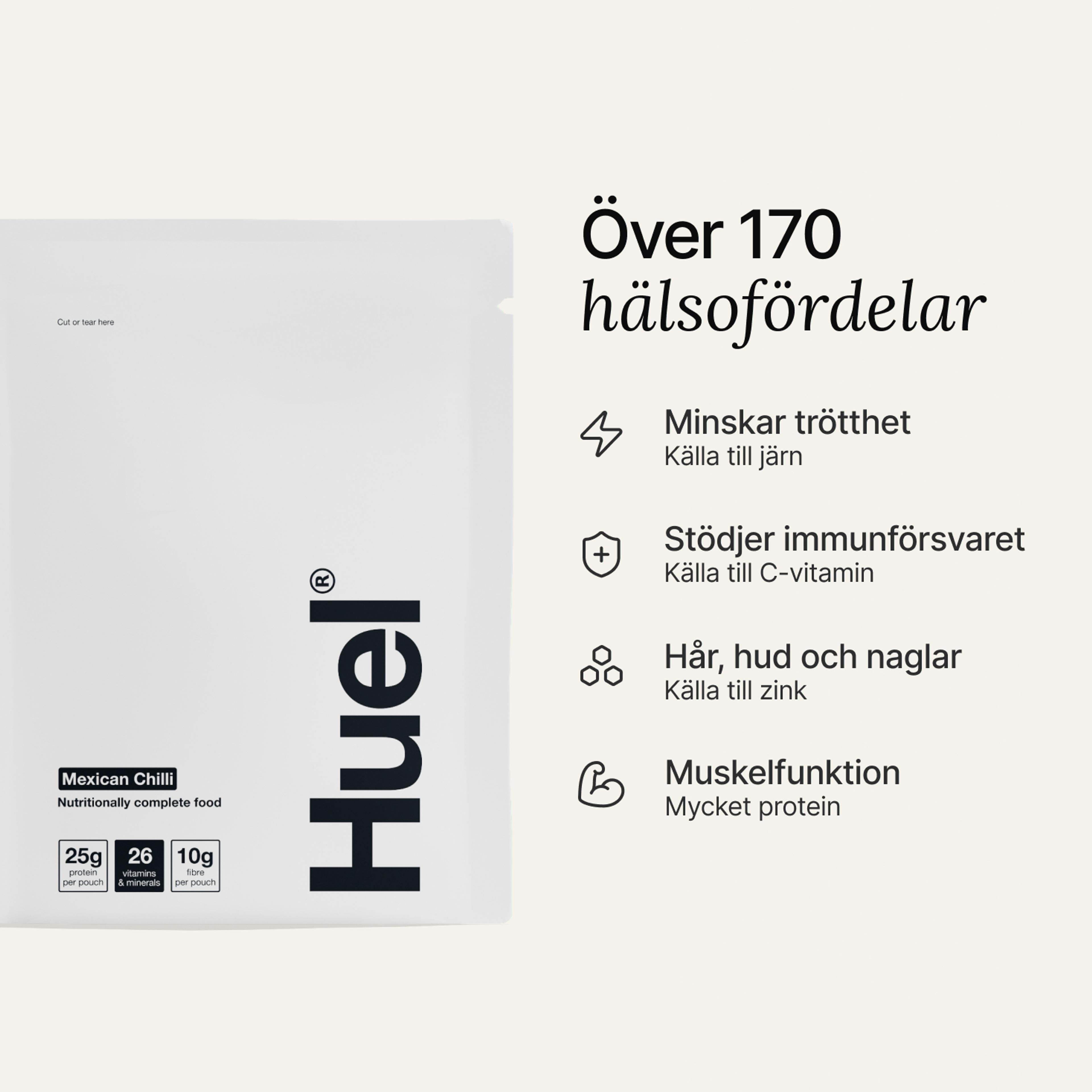 A sachet of Huel Hot & Savoury on a neutral colour background