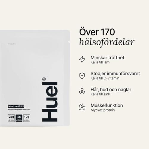 A sachet of Huel Hot & Savoury on a neutral colour background