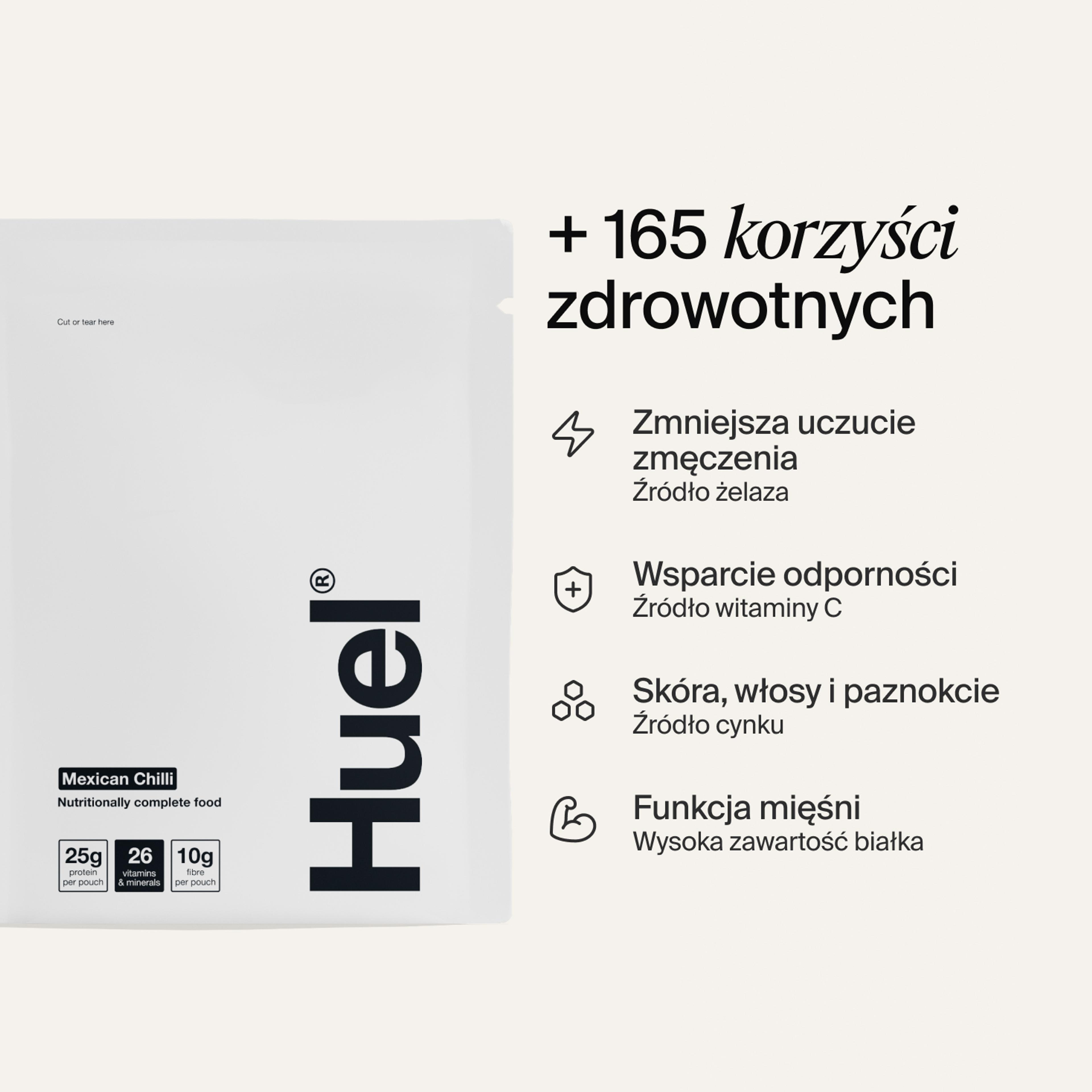 A sachet of Huel Hot & Savoury on a neutral colour background