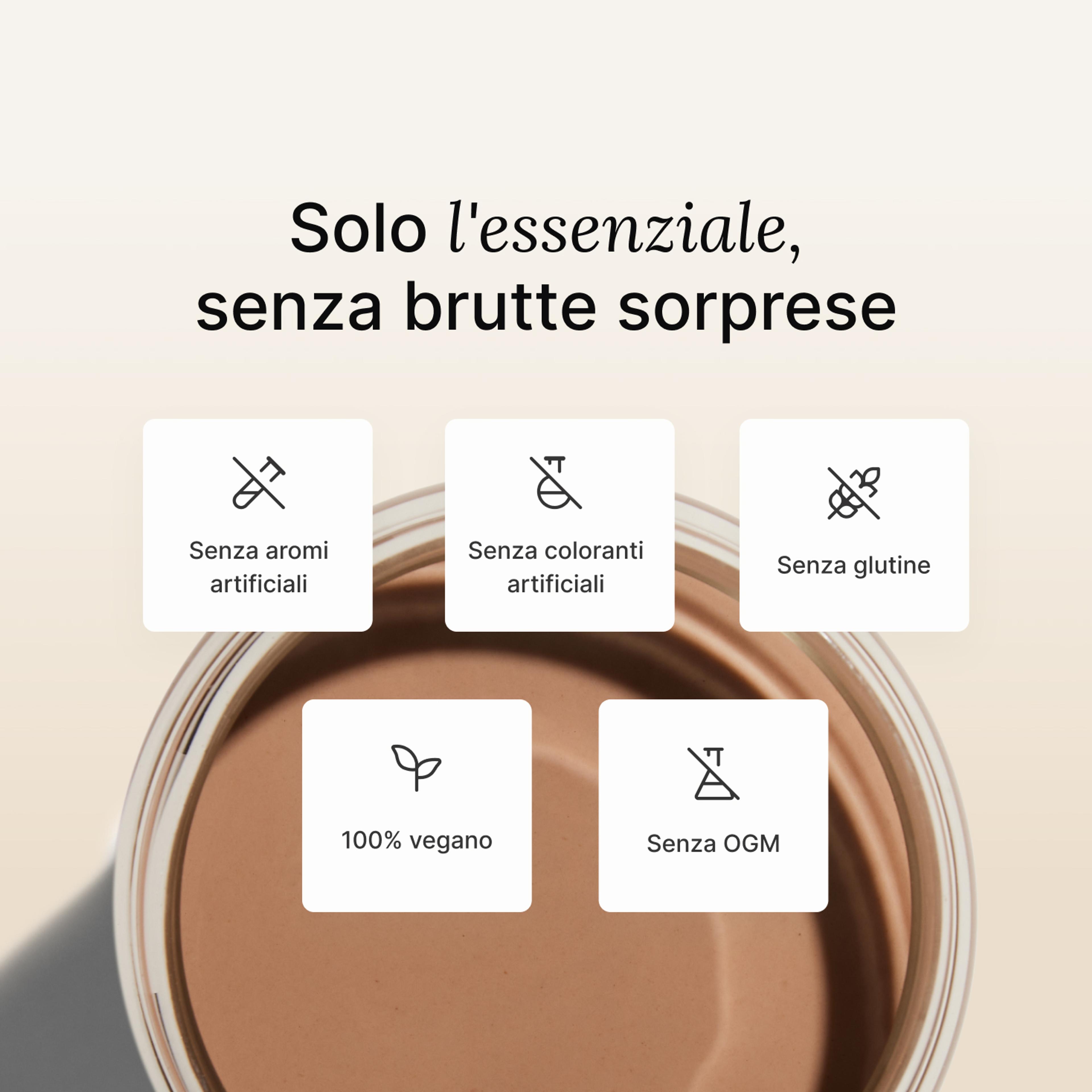 Un’immagine dall’alto di un Ready-to-drink alla vaniglia con ghiaccio