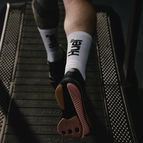 Huel Running Socks - On treadmill