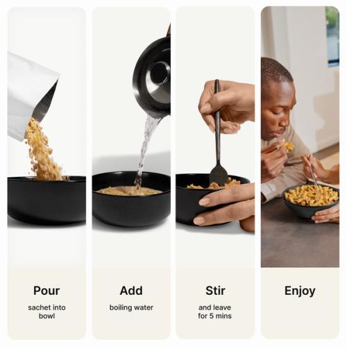 A step-by-step guide for making Huel Hot & Savoury 