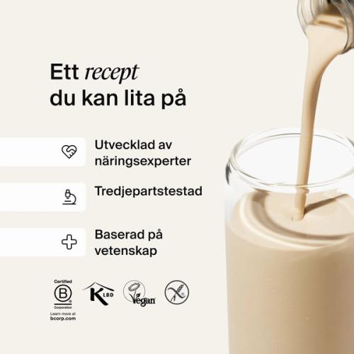 Huel RTD protein drink being poured into a glass