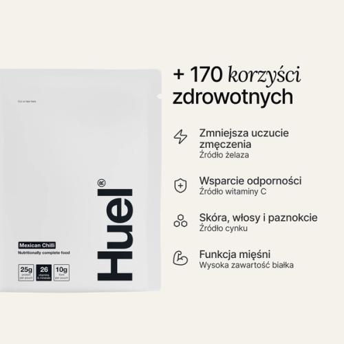 A sachet of Huel Hot & Savoury on a neutral colour background