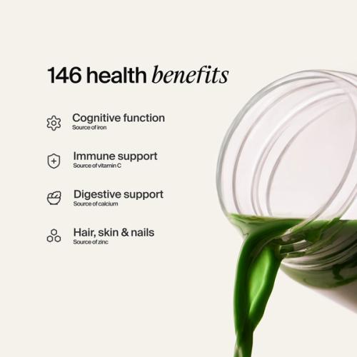 Health benefits like cognitive function, immune support, digestive support, and hair/skin/nails