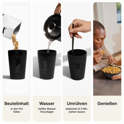 A step-by-step guide for making Huel Hot & Savoury 