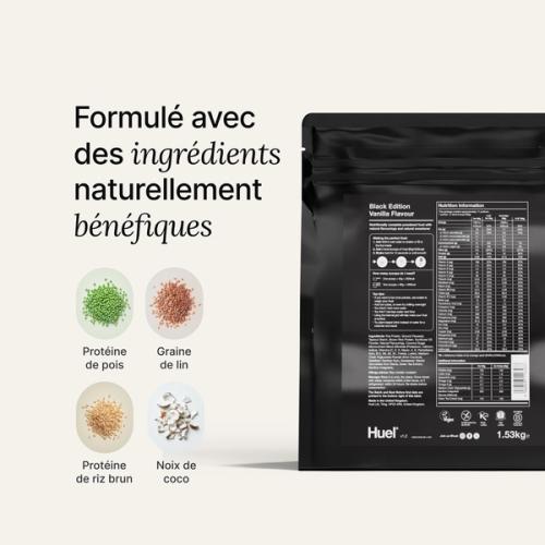 Dos de l'emballage de BE Powder avec les ingrédients