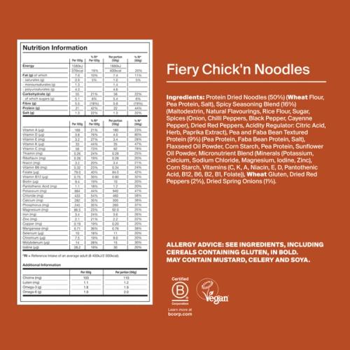 Back of a Huel Hot & Savoury meal pack with nutritional information