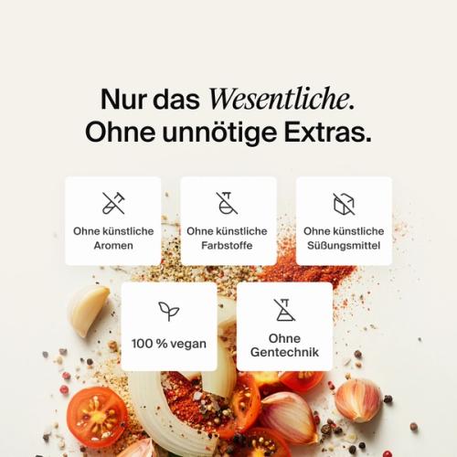 Dried vegetables and herbs blend on a neutral colour background