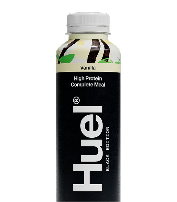 Image of a Huel Black Edition chocolate peanut butter flavour bottle