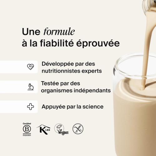 Huel RTD protein drink being poured into a glass