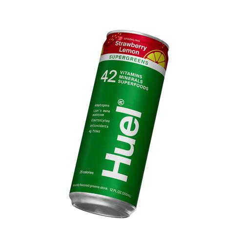 A can of Daily Greens Ready-to-drink pouring into a glass with ice
