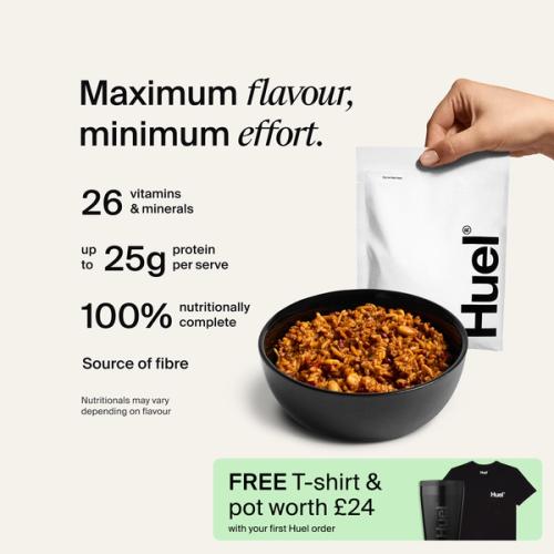 Bowl of Hot & Savoury with Complete Nutrition callouts