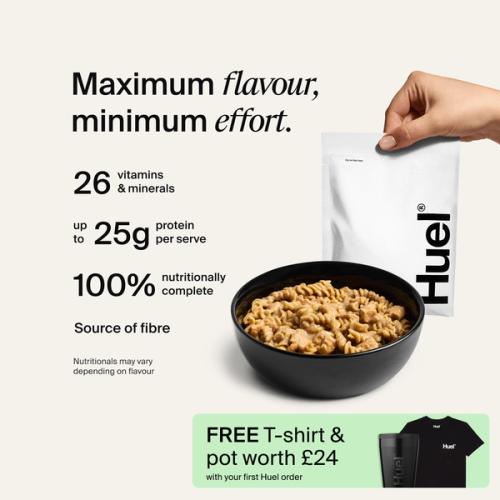 Bowl of Hot & Savoury with Complete Nutrition callouts