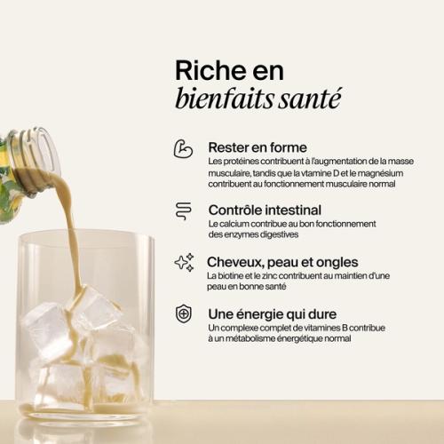 Bienfaits santé comme la force, la santé intestinale, des cheveux, de la peau et des ongles en bonne santé, ainsi qu’une énergie durable