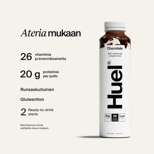 A bottle of Chocolate Huel Ready-to-drink high-protein meal drink