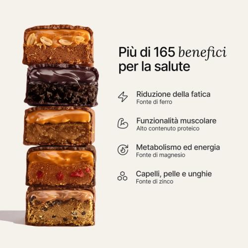 An image of a stack of Huel Complete Nutrition Bars next to text outlining key health benefits